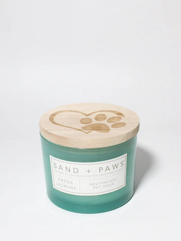 Sand + Paws Fresh Jasmine 12 oz scented candle