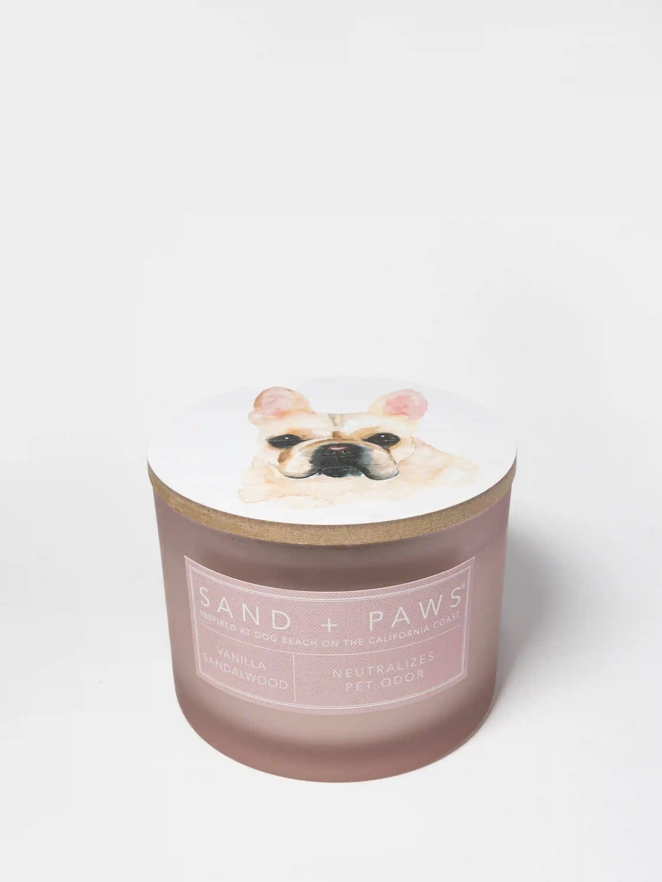 Sand + Paws Vanilla Sandalwood 12 oz scented candle
