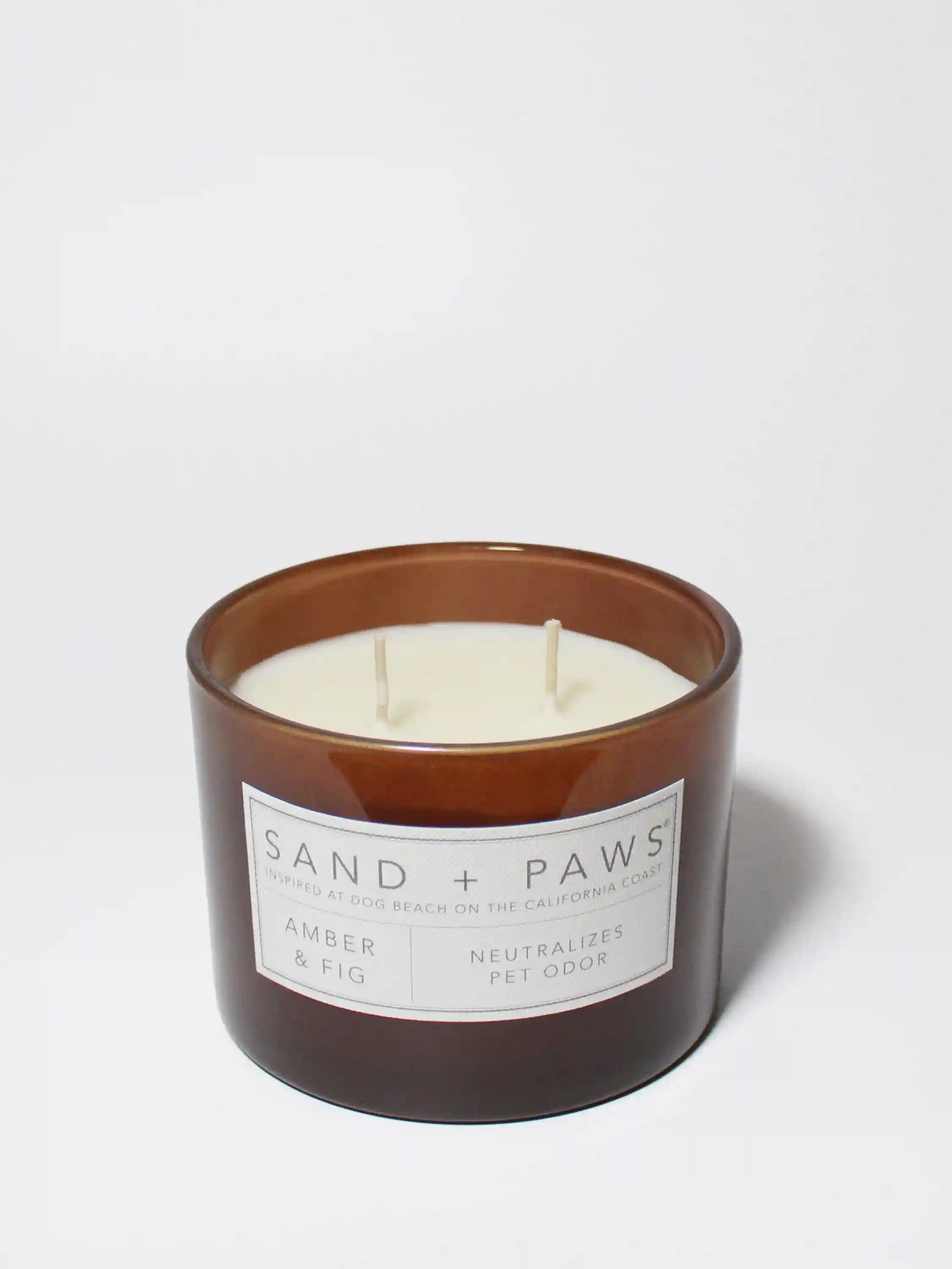 Sand + Paws Amber & Fig 12 oz scented candle
