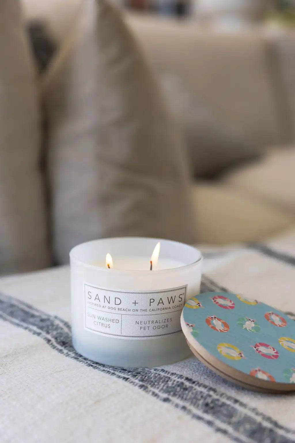Sand + Paws Sun Washed Citrus 12 oz scented candle