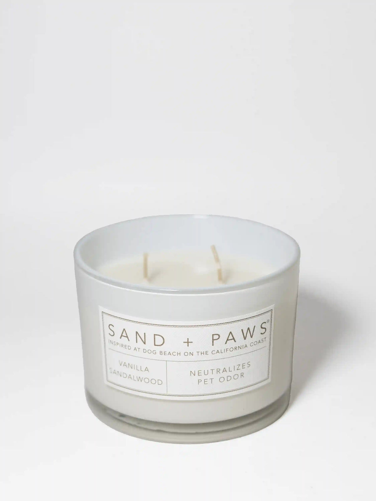 Sand + Paws Vanilla Sandalwood 12 oz scented candle