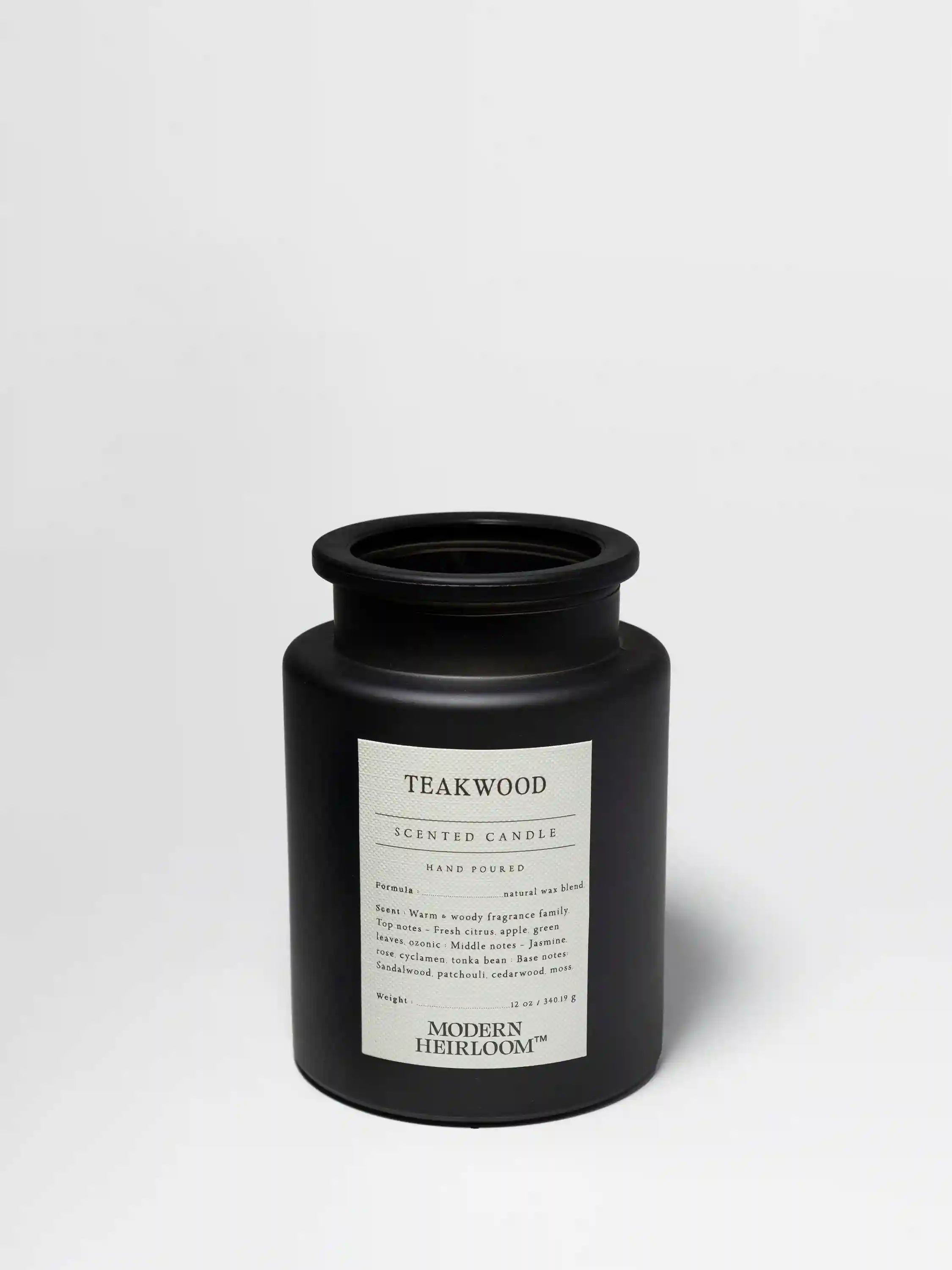 Teakwood 12 oz scented candle