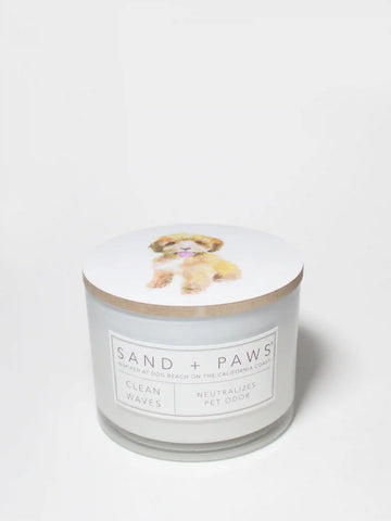 Sand + Paws Clean Waves 12 oz scented candle